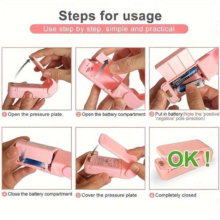 Compact Handheld Snack Bag Sealer Random Colors