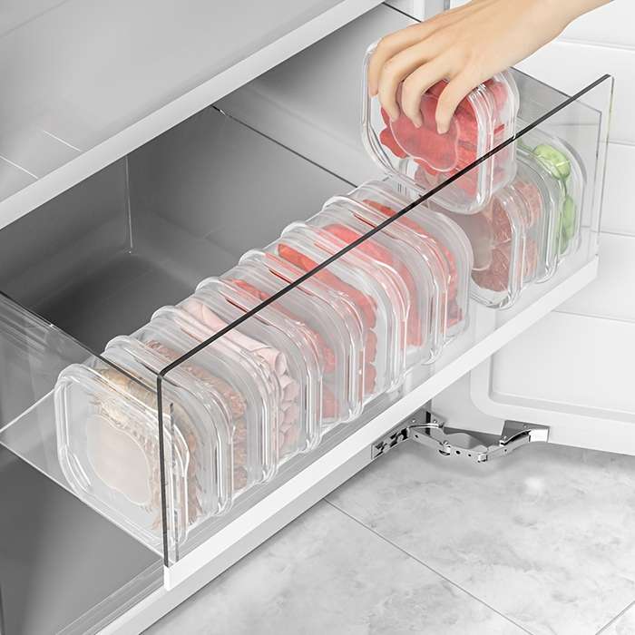 4pcs Clear Plastic Containers For Refrigerator With Lids