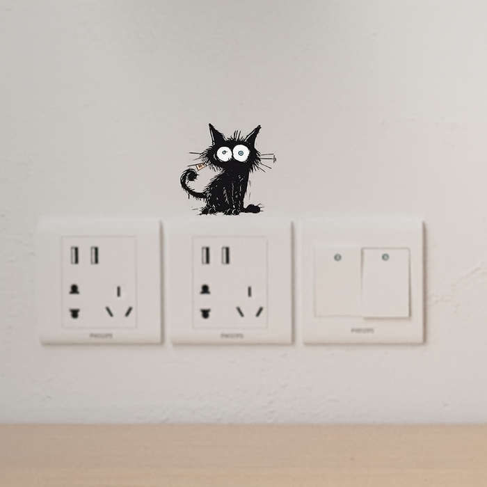 Charming Black Cat for Switch Sticker