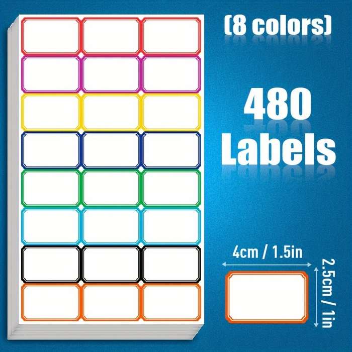 1200 Labels 8 Colors Blank Writable