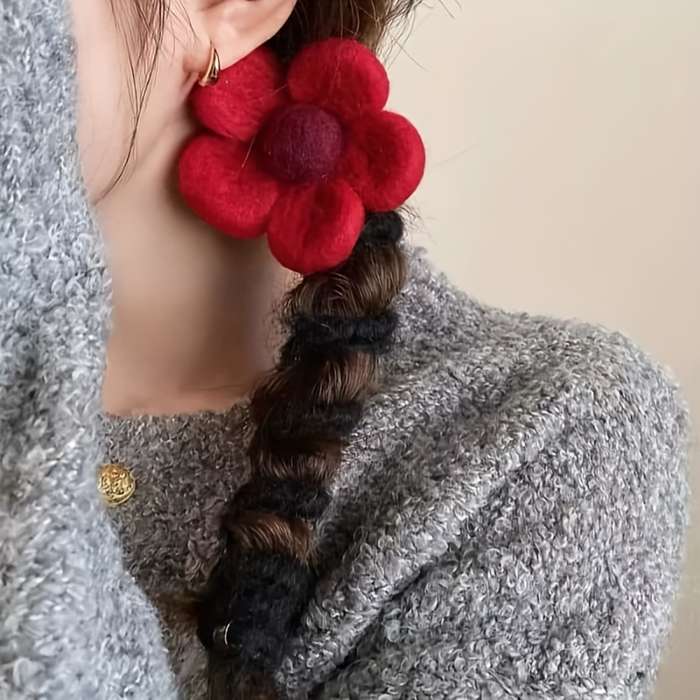 Chic Floral Spiral Hair Tie - Soft Plush