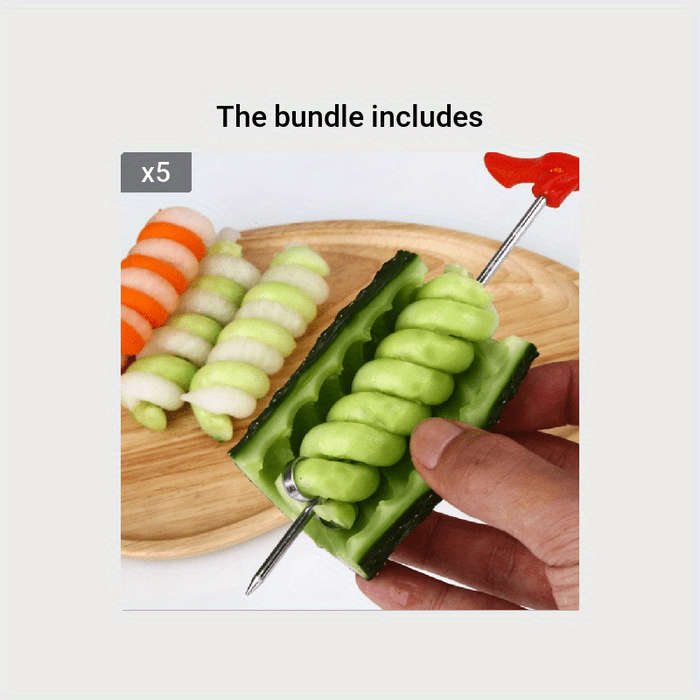 1pc Stainless Steel Spiral Vegetable Slicer