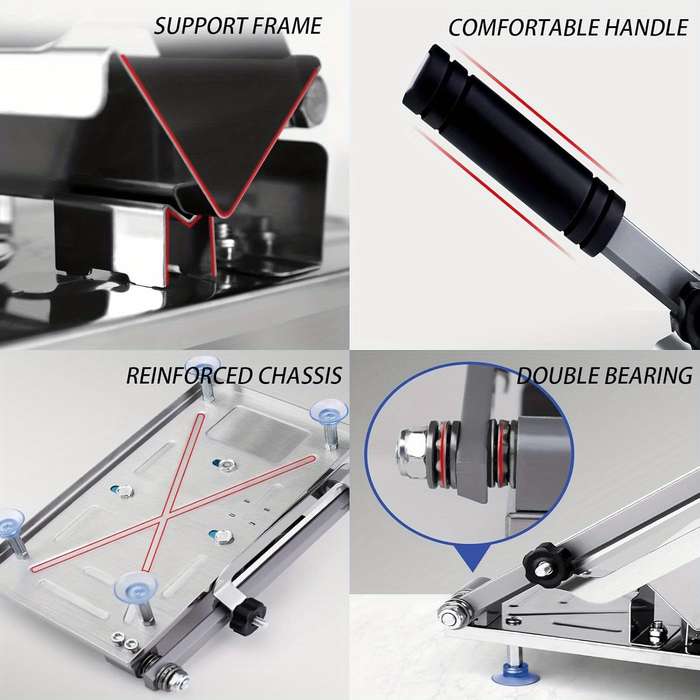 1pc Adjustable Stainless Steel Meat Slicer