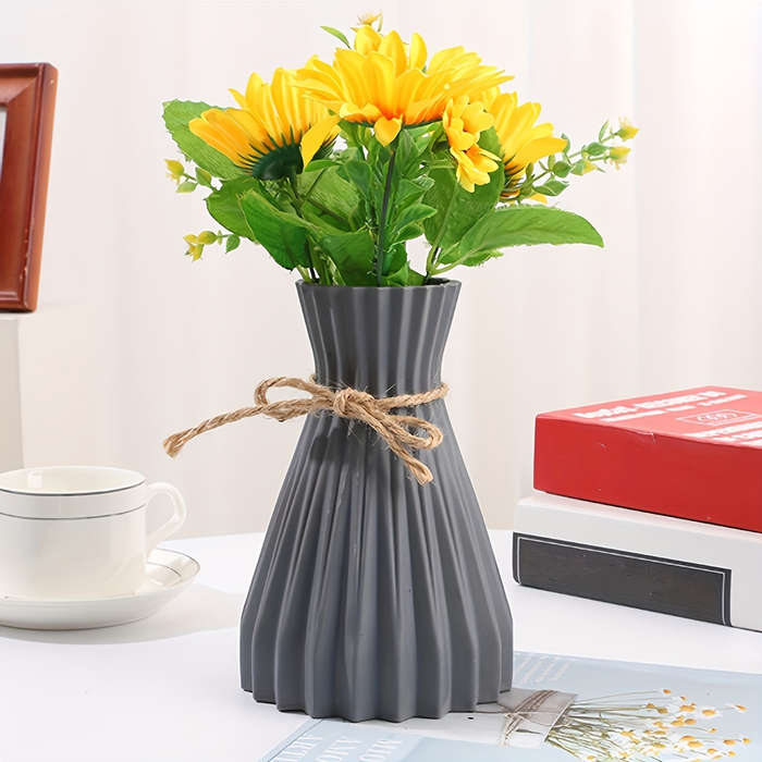 Boho-Chic Striped Plastic Vase