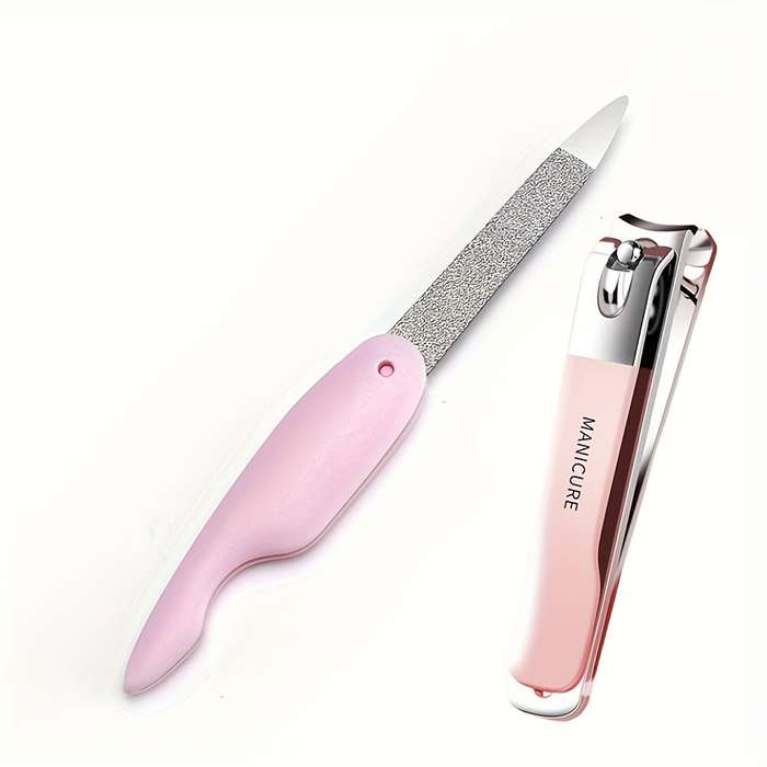 Stainless Steel Nail File with Double Polishing and Sanding Strips