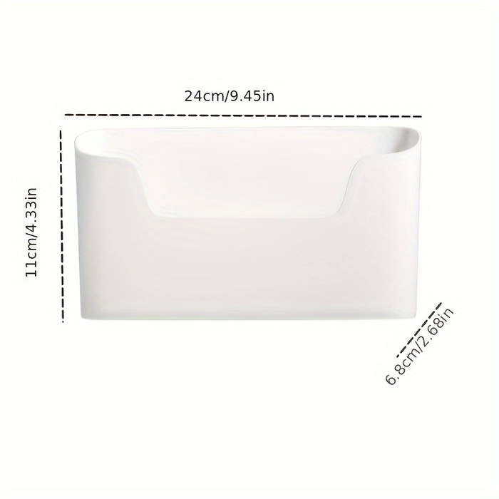 2pcs Punch-Free Wall-Mounted Plastic Storage Bins for Kitchen Bathroom