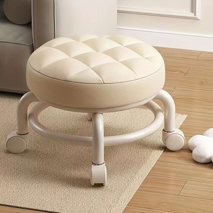 Versatile Heavy-Duty Rolling Stool with Swivel Wheels
