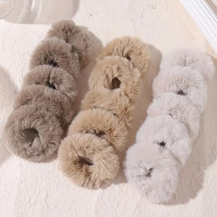 Multi-color plush hair bands