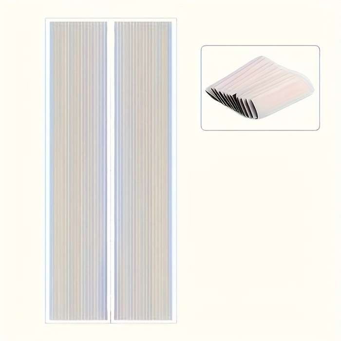 Easy-Install Magnetic Striped Gauze Door Curtain