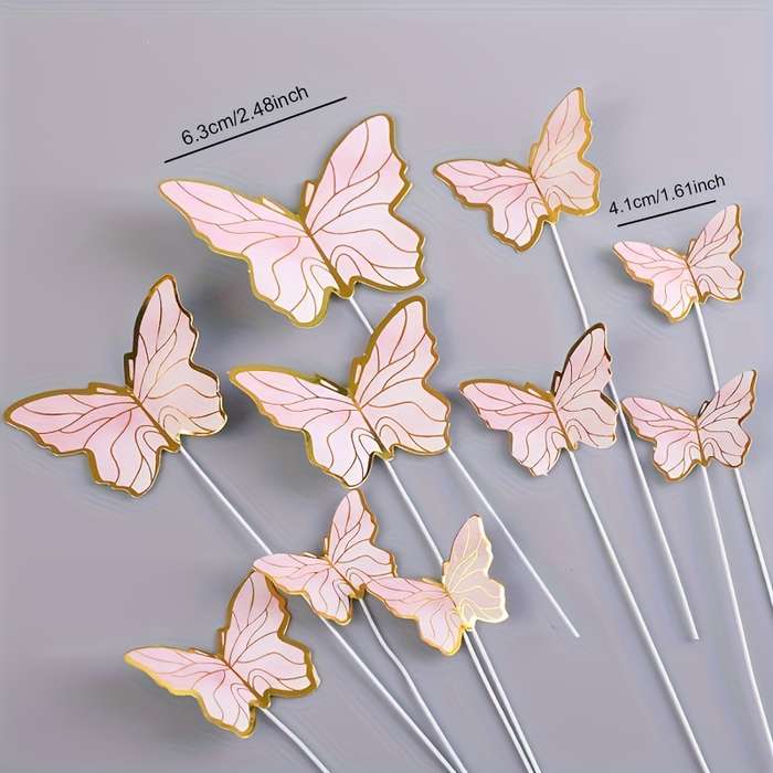 Set Of Cake Decoration Inserts With Exquisite Gold-Rimmed