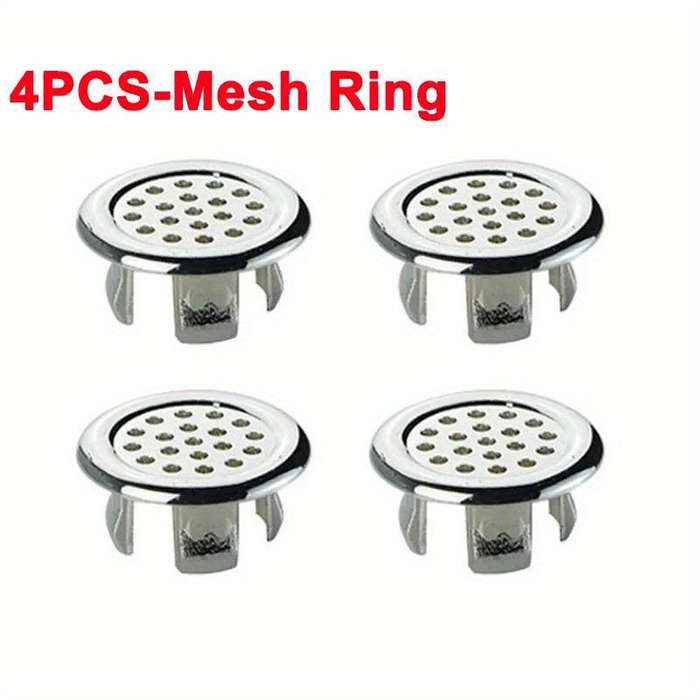 4pcs Chrome Overflow Rings For Bathroom