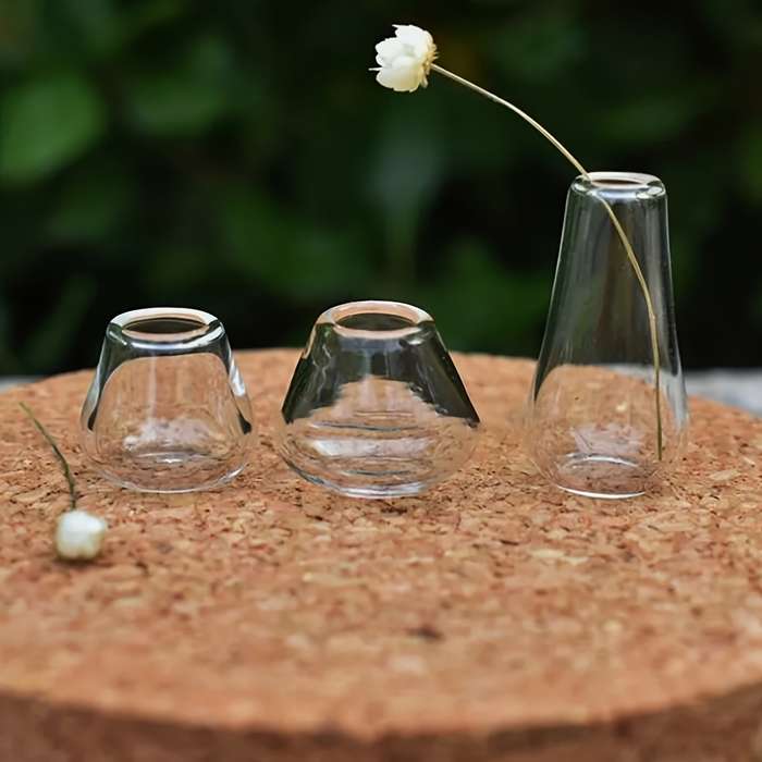 2pcs Mini Glass Vases by