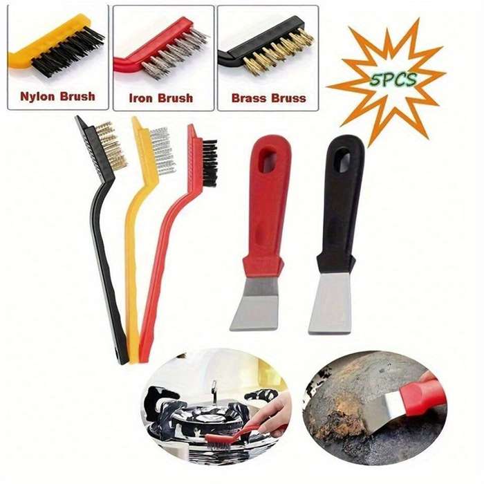 5pcs Stainless Steel Cleaning Scraper Set For Kitchen