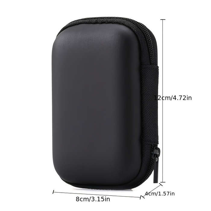 1pc Modern Black Vinyl Desk Organizer Box