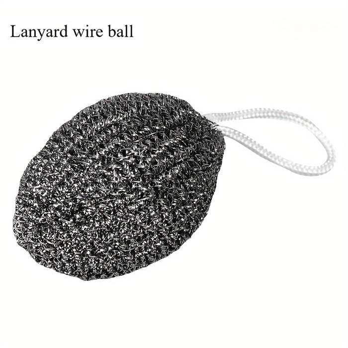 Stainless Steel Sponge Handle Scrub Brush Kitchen Cleaning Tool