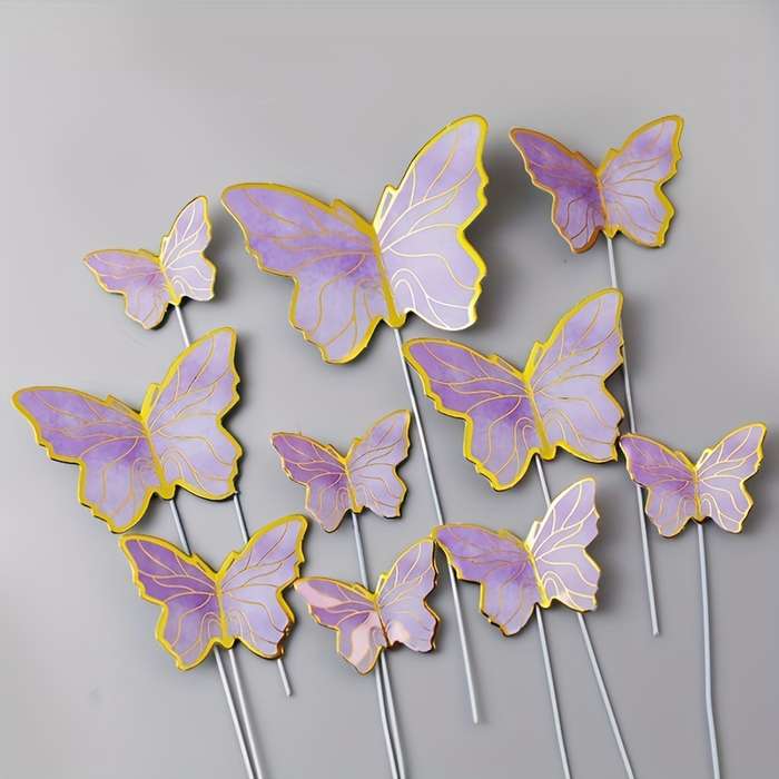 Set Of Cake Decoration Inserts With Exquisite Gold-Rimmed