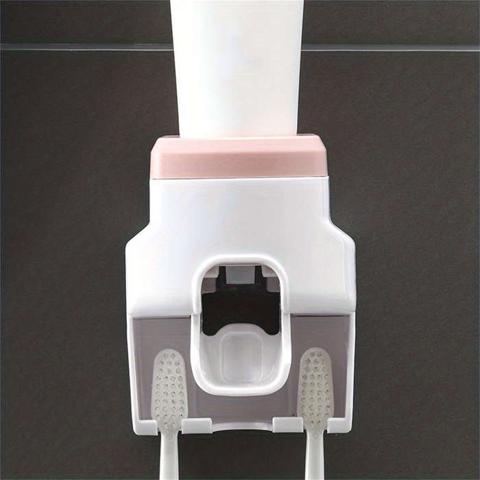 1pc Sleek White Wall-Mounted Toothbrush Holder
