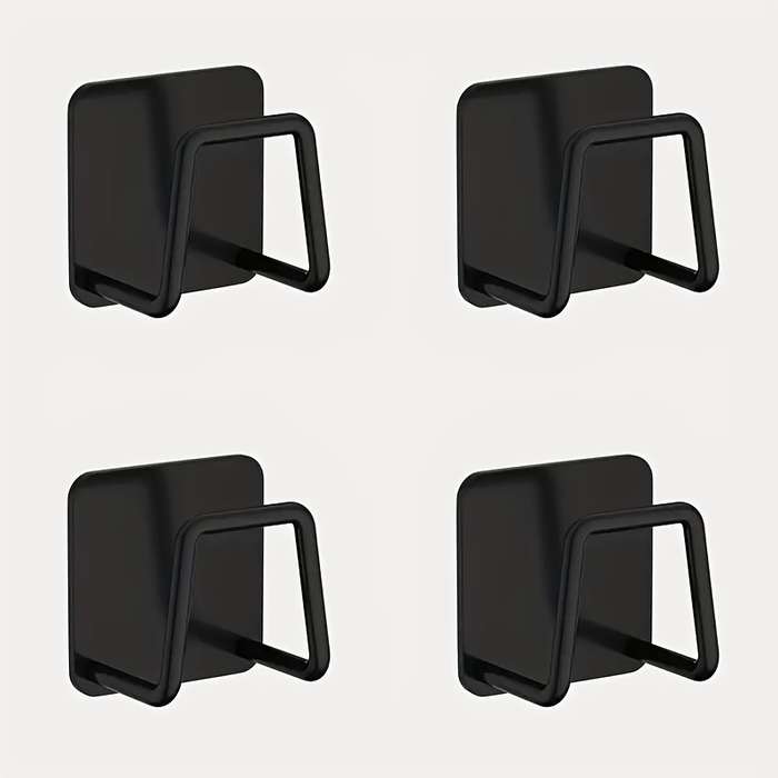 4pcs Wall-Mounted Stainless Steel Pot Lid Holder with Adhesive