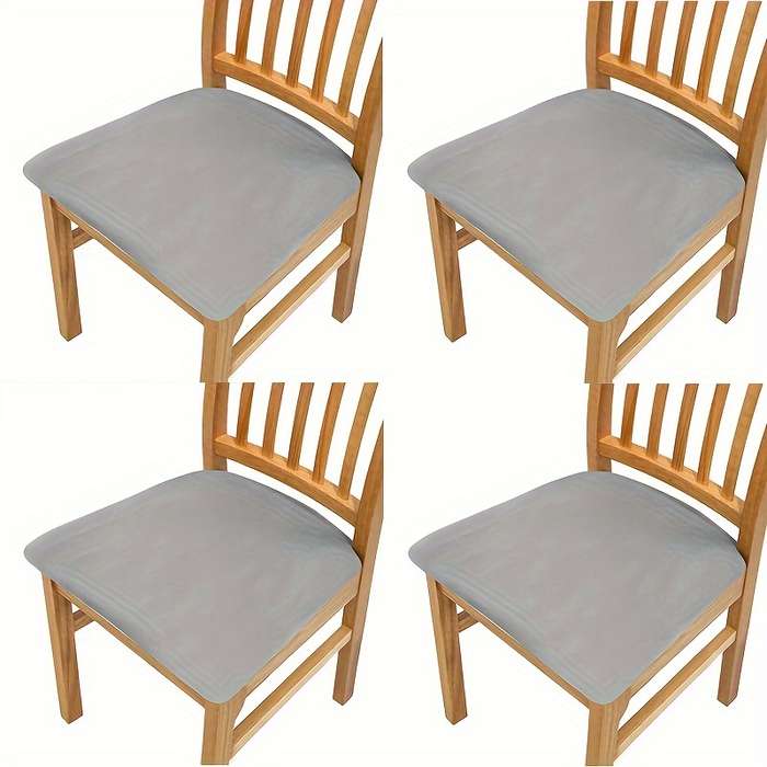 Set Of 4 Waterproof Elastic Milk Fiber Fabric Stool Covers