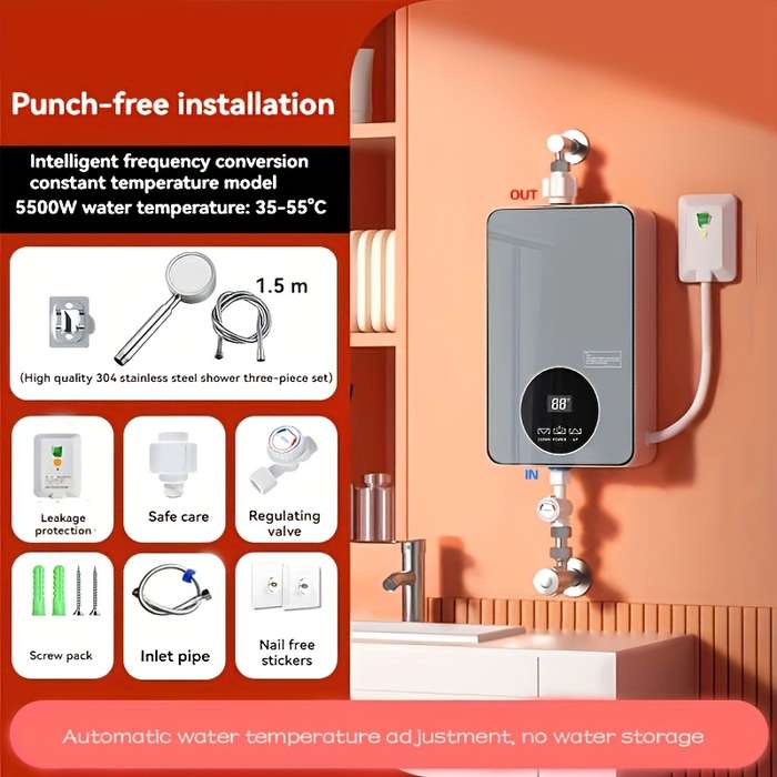 5500W 220V Electric Tankless Water Heater