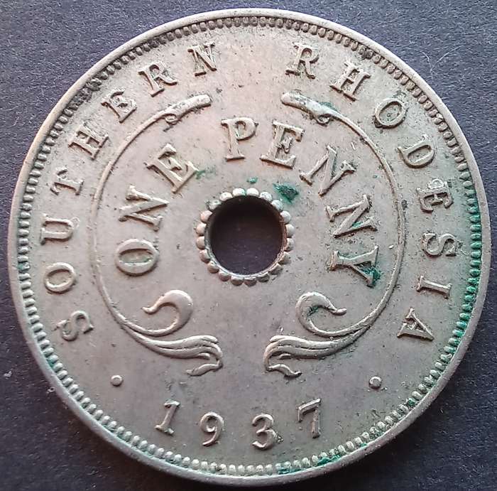 Southern Rhodesia 1937 nickel 1 penny