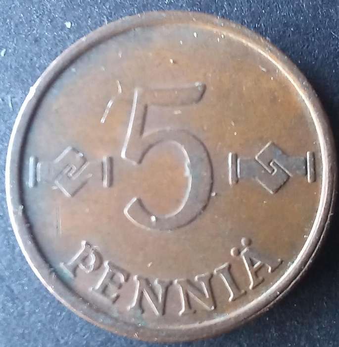 Suomen Tasavalta 5 Penny 1963 (Finland)