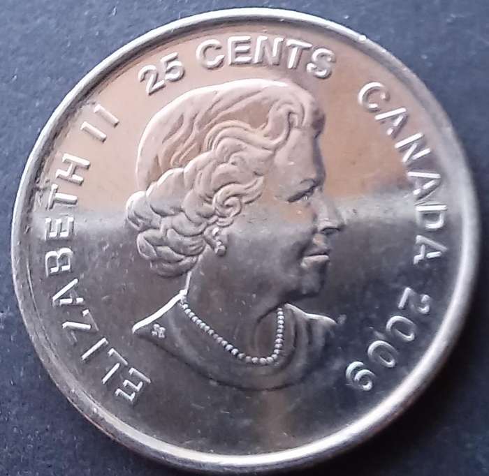 Canada 2009 25 Cent Commemorating 2010 Winter Olympic Womens Hockey