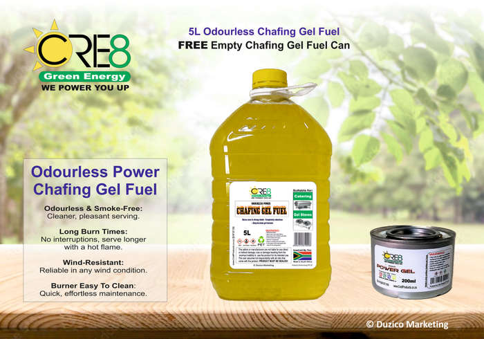 5L - Cre8 - Odourless Chafing Gel Fuel +FREE Chafing Gel Fuel Can