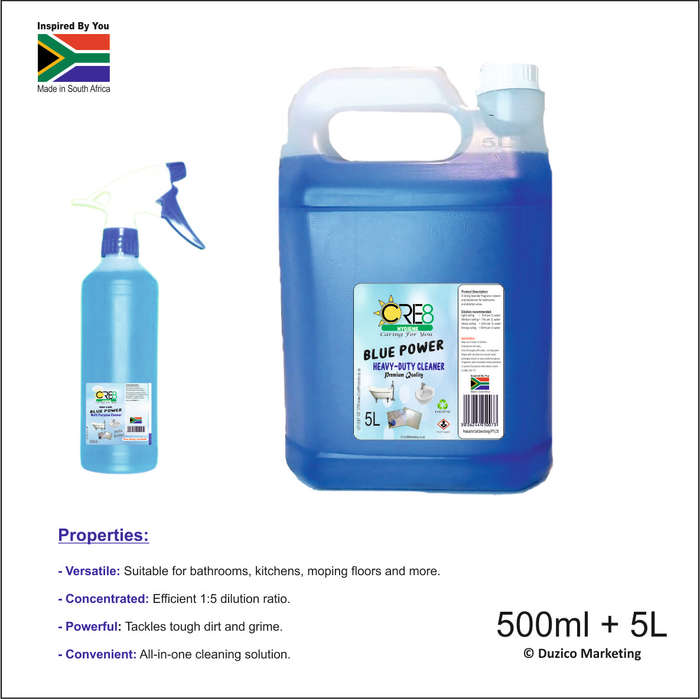 Blue Power Multi Purpose Cleaner Concentrate 500ml + 5L Concentrate Combo