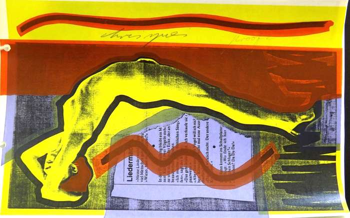 NUDE DATE WITH HISTORY. CHRIS SPIES. A4. 16 Hand printed silkscreens in a portfolio/book. All signed