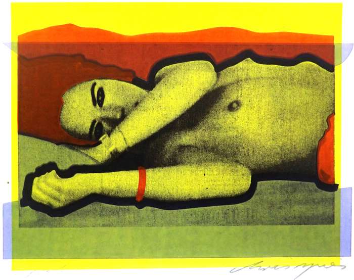 NUDE DATE WITH HISTORY. CHRIS SPIES. A4. 16 Hand printed silkscreens in a portfolio/book. All signed