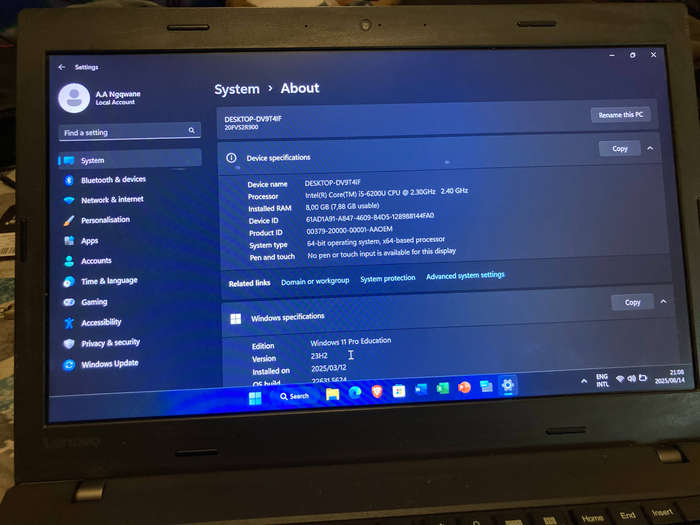 Lenovo ThinkPad L460 Laptop  i5, 8GB RAM, 500GB SSD + Free Laptop Bag