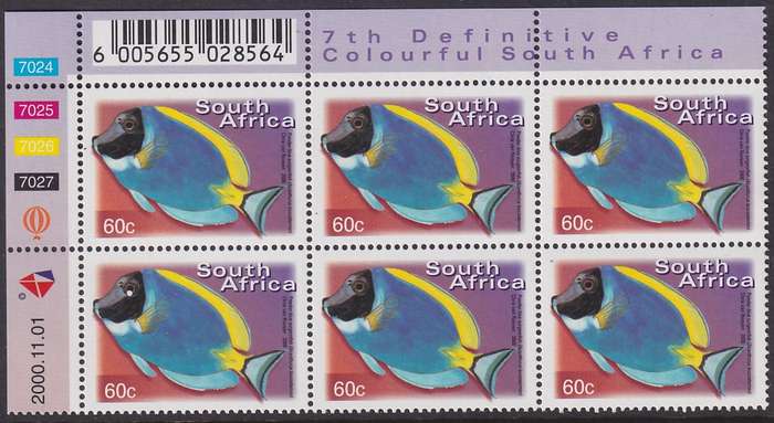 SOUTH AFRICA 2000 7th Definitive 60c control block dated 2000.11.01 (SACC 1299, MNH)
