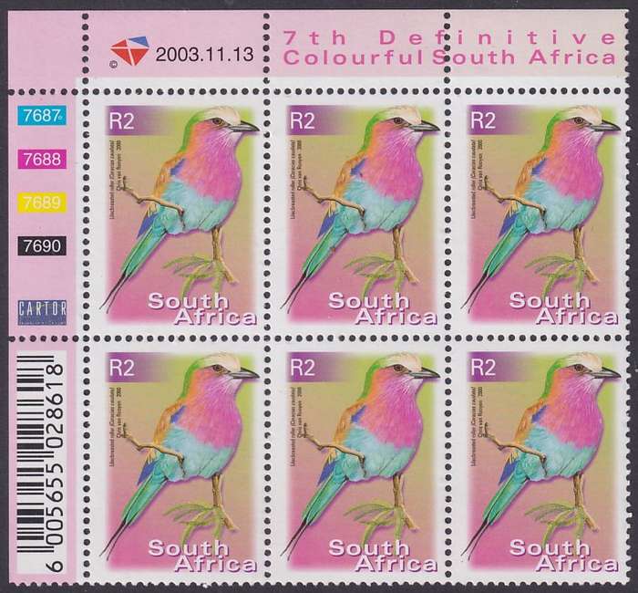 SOUTH AFRICA 2000 7th Definitive R2.00 control block dated 2003.11.13 (SACC 1312a, MNH)
