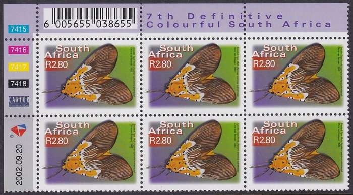 SOUTH AFRICA 2000 7th Definitive R2.80 control block dated 2002.09.20 (SACC 1507, MNH)