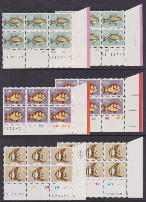 SOUTH AFRICA - 1974 2nd Definitive Series superb comprehensive collection of control blocks (MNH)