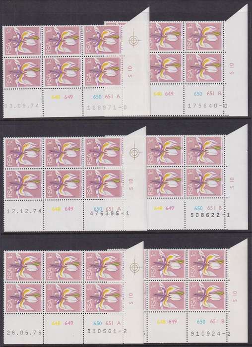 SOUTH AFRICA - 1974 2nd Definitive Series superb comprehensive collection of control blocks (MNH)
