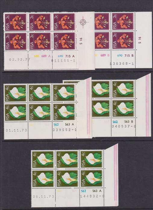 SOUTH AFRICA - 1974 2nd Definitive Series superb comprehensive collection of control blocks (MNH)