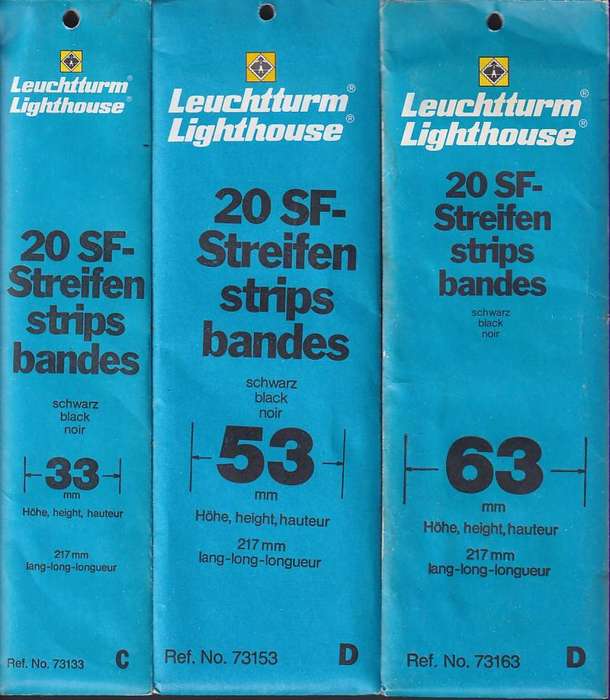 Lighthouse mounts strips, 3 packs: 33/53/63mm (black)
