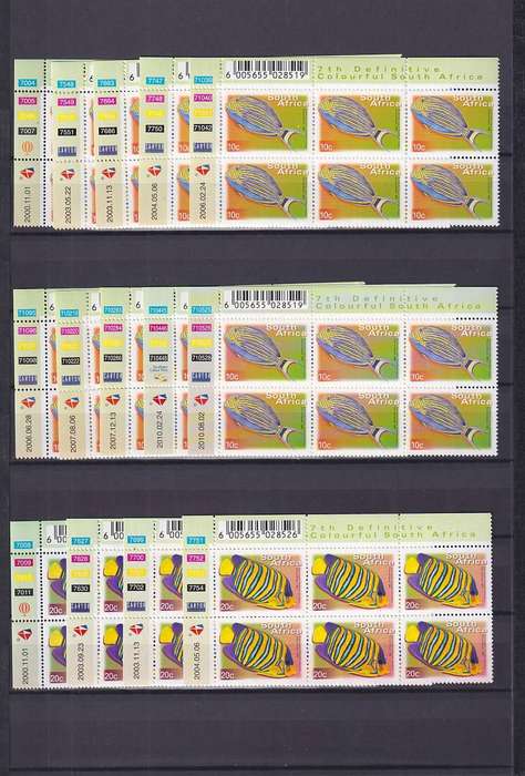 SOUTH AFRICA 2000 7th Definitive collection of 184 control blocks, no duplicates!!