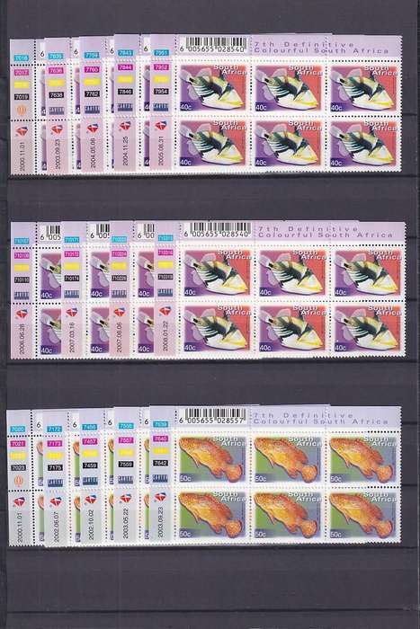 SOUTH AFRICA 2000 7th Definitive collection of 184 control blocks, no duplicates!!