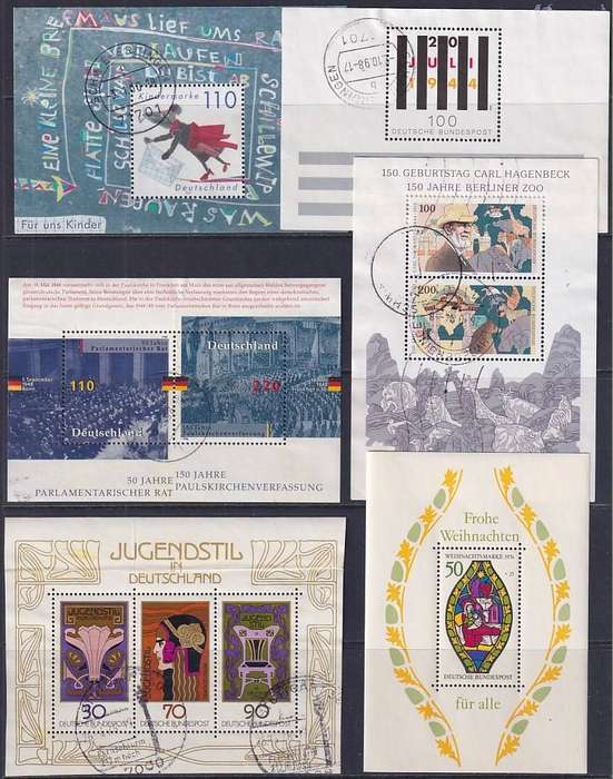 GERMANY mint and used minisheets on 4 scans (23 minisheets)