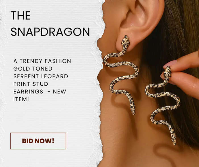 Gothic Leopard Print Snake Earrings for Women - Golden-Plated Alloy Dangle Earrings