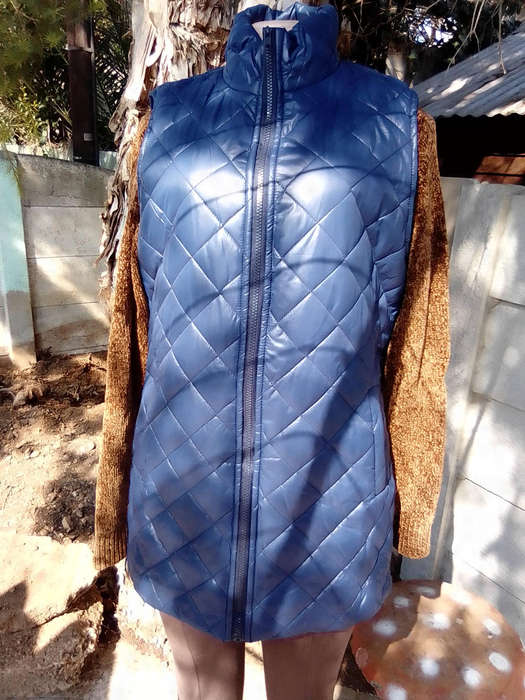 Body Warmer in Blue padded fabric