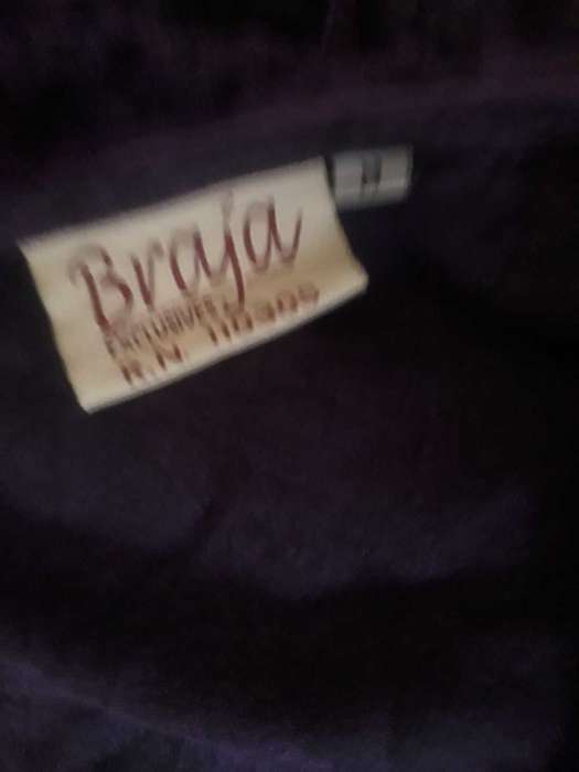 DARK PURPLE VELVET AND EMBROIDED THROW OVER TOP AS NEW - SIZE M