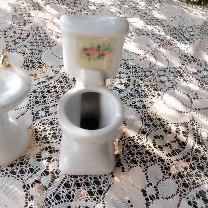 Vintage Bathroom set for doll house porcelain made
