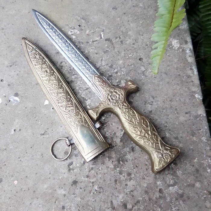 Vintage Oriental Brass Decorative Knife/Dagger - 28 CM
