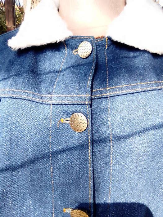 Denim Jacket with Faux Fur Collar