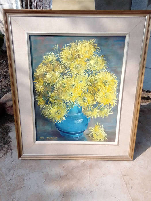 Stunning Katie Vermeulen Original Oil Painting "Yellow Sun Flowers" - Signed