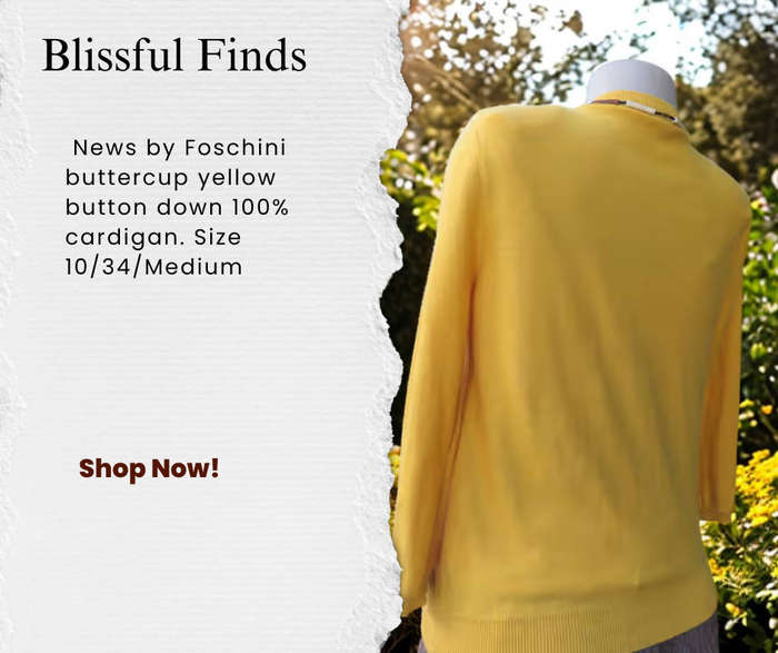 News by Foschini buttercup yellow button down 100% cardigan.